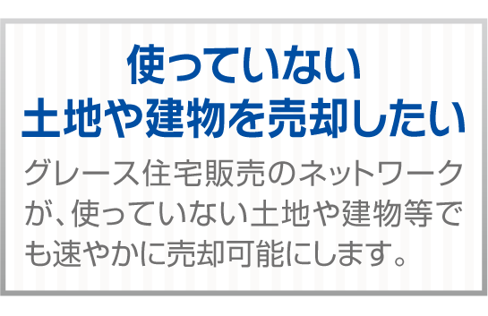 使っていない土地や建物を売却したい
